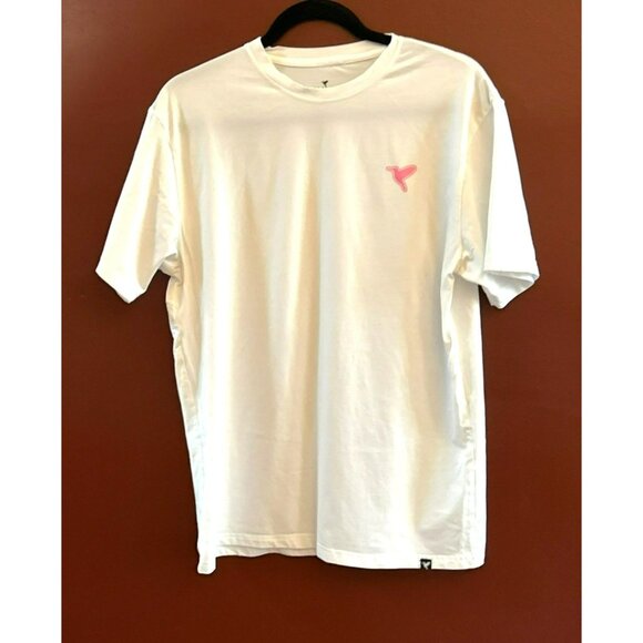 Birddogs White Tee With Pink Logo Size Large Casual Crew Neck Short Sleeve - Picture 2 of 4